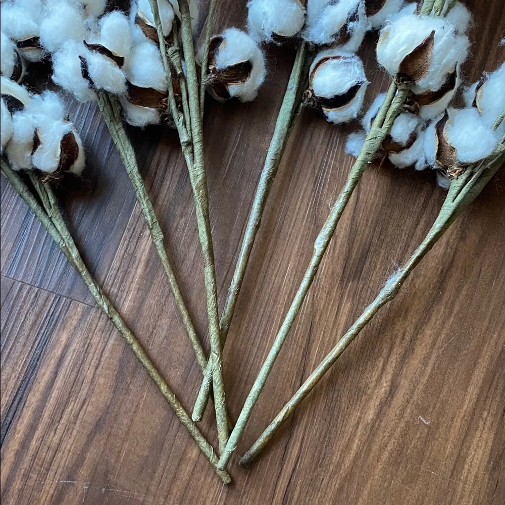 Rustic Cotton Stem Bundle - White Cotton Floral Accents - Picture 4 of 6